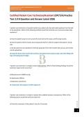 Certified Patient Care Technician&sol;Assistant &lpar;CPCT&sol;A&rpar; Practice Test 2&period;0 B Question and Answer Latest 2026