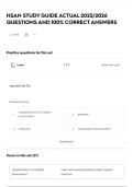 HSAN STUDY GUIDE ACTUAL 2025&sol;2026 QUESTIONS AND 100&percnt; CORRECT ANSWERS