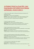 Air Methods Critical Care Exam 2026 &ndash; Latest Verified Exam Questions with Correct Solutions & Rationales &lpar;Graded A&plus;&rpar;