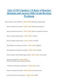 AQA GCSE Chemistry C6 Rates of Reaction Questions and Answers 2026 &vert; Exam Revision Workbook&comma; Practice Pack & Verified Solutions