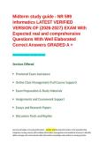 Midterm study guide - NR 599 Informatics LATEST VERIFIED VERSION OF -2026-2027- EXAM With Expected real and comprehensive Questions With Well Elaborated Correct Answers GRADED A &plus;&period;