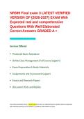 NR599 Final exam 3 LATEST VERIFIED VERSION OF -2026-2027- EXAM With Expected real and comprehensive Questions With Well Elaborated Correct Answers GRADED A &plus;&period;