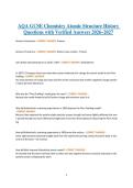 AQA GCSE Chemistry Atomic Structure History Questions with Verified Answers 2026&ndash;2027