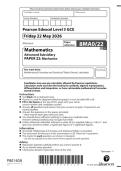 Edexcel AS Level Maths June 2026 Paper 22 Mechanics Solutions