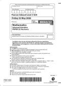 Edexcel AS Level Maths June 2026 Paper 22 Mechanics Question Paper