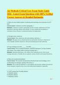 Air Methods Critical Care Exam Study Guide &lpar;2026&rpar; &ndash; Complete Latest Exam Q&As with 100&percnt; Verified Correct Answers & Detailed Rationales