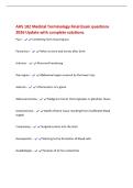 AHS 102 Medical Terminology Final Exam questions&NewLine;2026 Update with complete solutions&period;