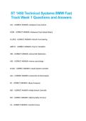 ST 1450 Technical Systems BMW Fast Track Week 1 Questions and Answers&period;