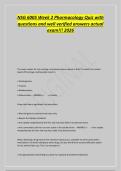 NSG 6005 Week 2 Pharmacology Quiz with&NewLine;questions and well verified answers actual&NewLine;exam&excl;&excl;&excl; 2026