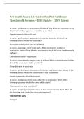 ATI Health Assess 3&period;0 Head to Toe Post Test Exam&NewLine;Questions & Answers &ndash; 2026 Update &vert; 100&percnt; Correct&NewLine;A nurse is performing an assessment of the head for a client who reports ear pain&period;&NewLine;Which of the following actions should the nurse take&quest;&NewLine;Palpate the mast