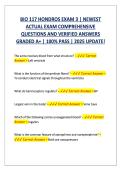 BIO 117 HONDROS EXAM 3 &vert; NEWEST &NewLine;ACTUAL EXAM COMPREHENSIVE &NewLine;QUESTIONS AND VERIFIED ANSWERS &NewLine;GRADED A&plus; &vert; 100&percnt; PASS &vert; 2025 UPDATE&excl; 