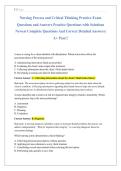 Nursing Process and Critical Thinking Practice Exam &NewLine;Questions and Answers Practice Questions with Solutions &NewLine;Newest Complete Questions And Correct Detailed Answers&vert; &NewLine;A&plus; Pass&excl;&excl; 