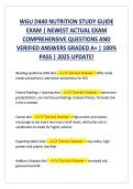 WGU D440 NUTRITION STUDY GUIDE &NewLine;EXAM &vert; NEWEST ACTUAL EXAM &NewLine;COMPREHENSIVE QUESTIONS AND &NewLine;VERIFIED ANSWERS GRADED A&plus; &vert; 100&percnt; &NewLine;PASS &vert; 2025 UPDATE&excl; 