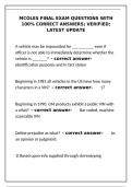 MCOLES Final Exam &ndash; Verified Q&A &lpar;100&percnt; Correct&rpar; Latest Update&NewLine;&NewLine;