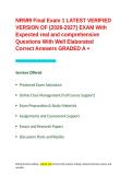 NR599 Final Exam 1 LATEST VERIFIED VERSION OF -2026-2027- EXAM With Expected real and comprehensive Questions With Well Elaborated Correct Answers GRADED A &plus;&period;