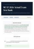 MCAT 2026 Actual Exam Test Bank 60&plus; &lpar;2026 27&rpar; Exam Q&A   Verified Solutions with Rationales   Grade A&plus;