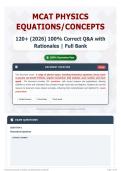 MCAT Physics Equations Concepts 120&plus; &lpar;2026&rpar; 100&percnt; Correct Q&A with Rationales   Full Bank