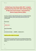 CJE Med-Surg 1 Exam Review 2026&ndash;2027 &vert; Complete &NewLine;Updated Real Exam Bank With 100&percnt; Verified Questions &NewLine;& High-Level Correct Answers &vert; Guaranteed Pass &NewLine;Medical-Surgical Mastery Edition 