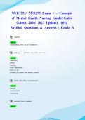 NUR 253&sol; NUR253 Exam 1 &ndash; Concepts of Mental Health Nursing Guide&vert; Galen &lpar;Latest 2026&sol; 2027 Update&rpar; 100&percnt; Verified Questions & Answers &vert; Grade A