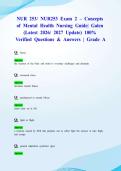 NUR 253&sol; NUR253 Exam 2 &ndash; Concepts of Mental Health Nursing Guide&vert; Galen &lpar;Latest 2026&sol; 2027 Update&rpar; 100&percnt; Verified Questions & Answers &vert; Grade A