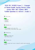 NUR 253&sol; NUR253 Exam 2 &ndash; Concepts of Mental Health Nursing Review&vert; Galen &lpar;Latest 2026&sol; 2027 Update&rpar; 100&percnt; Verified Questions & Answers &vert; Grade A&NewLine;