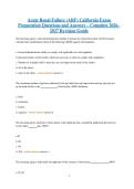 Acute Renal Failure &lpar;ARF&rpar; California Exam Preparation Questions and Answers 2026&ndash;2027 &vert; Complete Study Guide&comma; Practice Test & Verified Solutions &lpar;A&plus; Pass Guaranteed&rpar;