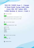 NUR 253&sol; NUR253 Exam 3 &ndash; Concepts of Mental Health Nursing Guide&vert; Galen &lpar;Latest 2026&sol; 2027 Update&rpar; 100&percnt; Verified Questions & Answers &vert; Grade A