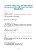 Acute Renal Failure &lpar;ARF&rpar; Exam 2 Questions with Correct Answers &lpar;2026&ndash;2027 Updated Study Guide&rpar; &vert; Nursing Practice Test&comma; NCLEX & ATI Style Exam Revision Pack