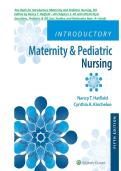 Test Bank for Introductory Maternity and Pediatric Nursing&comma; 5th&NewLine;Edition by Nancy T&period; Hatfield &ndash; ISBN-13 978-1975163785  - All Chapters 1&ndash;42 with NCLEX-Style Questions&comma; Pediatric & OB Case Studies&comma; and Rationales New A&plus; Guide