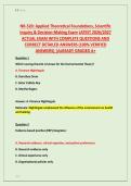NR-520&colon; Applied Theoretical Foundations&comma; Scientific &NewLine;Inquiry & Decision-Making Exam LATEST 2026&sol;2027 &NewLine;ACTUAL EXAM WITH COMPLETE QUESTIONS AND &NewLine;CORRECT DETAILED ANSWERS &lpar;100&percnt; VERIFIED &NewLine;ANSWERS&rpar; &vert;ALREADY GRADED A&plus;