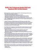 NURS 1240 Professional Identity EAQ Exam Questions With Verified Answers