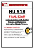 NU 518 Final Exam &ndash; Advanced Nursing Practice &ndash; &lpar;2026&rpar; Actual Questions & Answers &lpar;University of South Alabama&rpar;