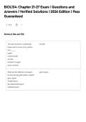 BIOL134&colon; Chapter 21-27 Exam &vert; Questions and&NewLine;Answers &vert; Verified Solutions &vert; 2026 Edition &vert; Pass&NewLine;Guaranteed