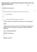 AWMA Exam Review &ndash; Advanced Wealth Management&comma; Portfolio Theory&comma; Risk & Financial Planning Summary