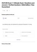NUR 205 Exam 1 &vert; Ultimate Exam &vert; Questions and&NewLine;Answers &vert; Verified Solutions &vert; 2026 Edition &vert; Pass&NewLine;Guaranteed