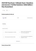 NUR 158 Final Exam &vert; Ultimate Exam &vert; Questions&NewLine;and Answers &vert; Verified Solutions &vert; 2026 Edition &vert;&NewLine;Pass Guaranteed