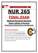 NUR 265 Final Exam &ndash; Medical-Surgical Nursing &ndash; &lpar;2026&rpar; Actual Questions & Answers &lpar;Galen College of Nursing&rpar;
