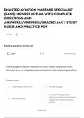 ENLISTED AVIATION WARFARE SPECIALIST &lpar;EAWS&rpar; NEWEST ACTUAL WITH COMPLETE QUESTIONS AND ANSWERS&sol;&sol;VERIFIED&sol;&sol;GRADED A&plus;&sol;&sol; &vert; STUDY GUIDE AND PRACTICE PDF