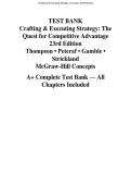 Strategic Management Test Bank&NewLine;Crafting and Executing Strategy&NewLine;Business Strategy Exam Review&NewLine;Strategic Planning and Competitive Advantage