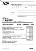 AQA A-level CHEMISTRY Paper 1 Inorganic and Physical Chemistry Tuesday 10 June 2025&period;
