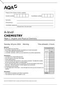 AQA A-level CHEMISTRY Paper 2 Organic and Physical Chemistry Tuesday 18 June 2024&period;