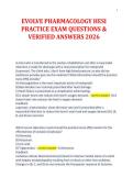 EVOLVE PHARMACOLOGY HESI&NewLine;PRACTICE EXAM QUESTIONS &&NewLine;VERIFIED ANSWERS 2026