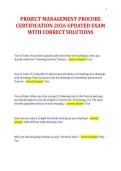 PROJECT MANAGEMENT PROCORE&NewLine;CERTIFICATION 2026 UPDATED EXAM&NewLine;WITH CORRECT SOLUTIONS&NewLine;