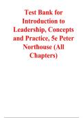 Test Bank for Introduction to Leadership Concepts and Practice 5th Edition Northouse &vert; Exam Review