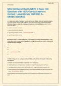 NSG 350 Mental Health WEEK 1 Exam &vert;100  &NewLine;Questions with 100&percnt; Correct Answers &vert; &NewLine;Verified &vert; Latest Update 2026&sol;2027 A&plus; &NewLine;GRADE ASSURED &NewLine;