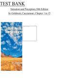 TEST BANK &NewLine;Sensation and Perception&comma;10th Edition &NewLine;by Goldstein&comma; Cacciamani&comma; Chapter 1 to 15 &NewLine;