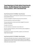 Texas Department of Public Safety Private Security Bureau - Qualified Manager Exam Questions And Correct Answers&vert; 100&percnt; Guaranteed Pass&excl; 2026 Updated