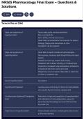 NR565 Pharmacology Final Exam &ndash; Questions & Solutions