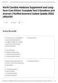 North Carolina Medicare Supplement and Long-Term Care EXAM&comma; Complete Test &vert;&vert; Questions and Answers &lpar;Verified Answers&rpar; &lpar;Latest Update 2026&rpar; UPDATE&excl;&excl;&NewLine;&NewLine;