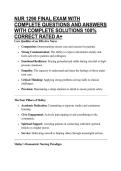 NUR 1290 FINAL EXAM WITH COMPLETE QUESTIONS AND ANSWERS WITH COMPLETE SOLUTIONS 100&percnt; CORRECT RATED A